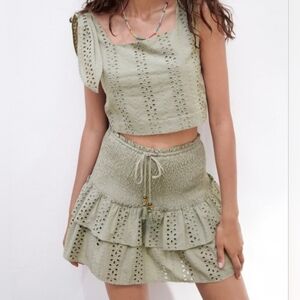 Zara Eyelet Skirt with shorts